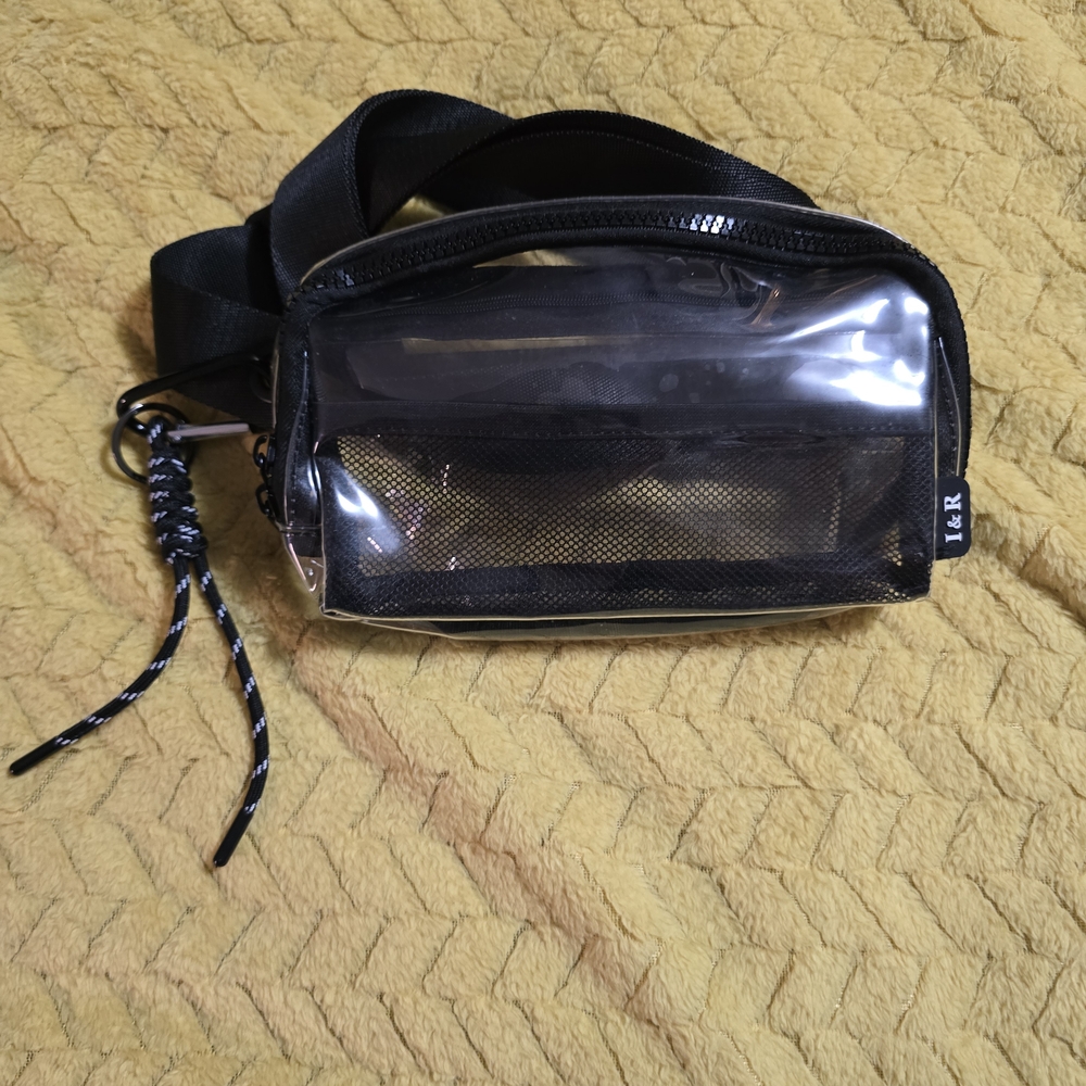 Clear Black 57" Crossbody